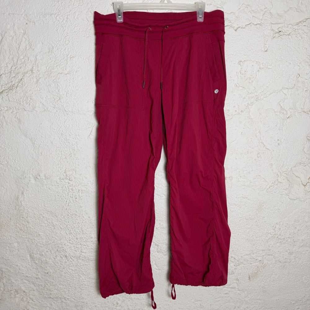 Lululemon Dance Studio Pants Mid Rise Regular Berry Womens Size 10 Athleisure